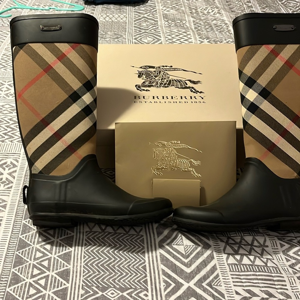 Burberry rain boots